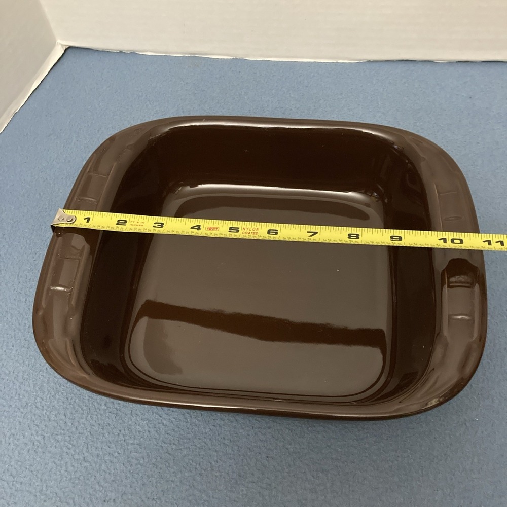 Longaberger Pottery Woven Traditions Chocolate 8"x8" Square Baking Dish - Picture 6 of 8